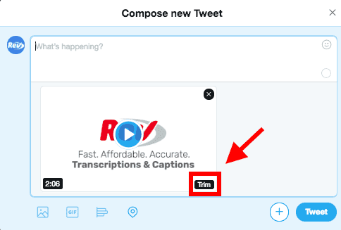 twitter的截图组成新的tweet框与红色箭头指向修剪