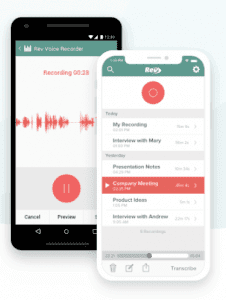 Rev语音录制应用程序的iphone和android