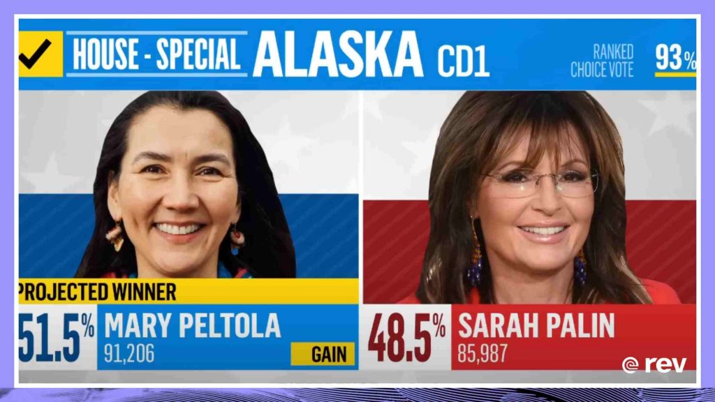 民主党人佩尔托拉在阿拉斯加州众议院特别竞选中击败佩林