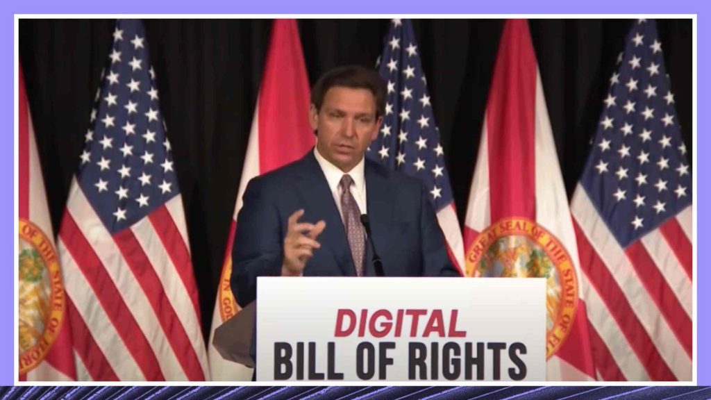 州长罗恩·德桑蒂斯在西棕榈滩访问期间概述了“数字权利法案”